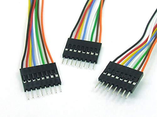 POPESQ® 3 Stk. x Stecker Verdrahtet 2.54mm kompatibel mit Dupont 8 polig 20cm DUP254#A2164 von POPESQ