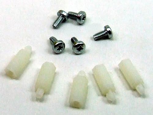 POPESQ® - 5 STK. x PCB Abstand 12mm M3-3mm mit Schrauben Weiß Kunststoff, Standoff PCB #A1990 von POPESQ