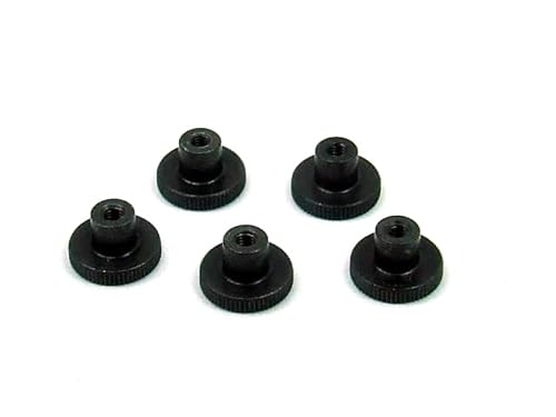 POPESQ® 5 Stk. x Rändelmutter M4 F16mm x 9.5mm Stahl Schwarz #A3292 von POPESQ