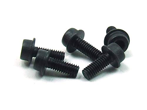 POPESQ® 5 Stk. x Schrauben Flansch M4 x 10mm Innensechskant Stahl Zink Schwarz #A3119 von POPESQ