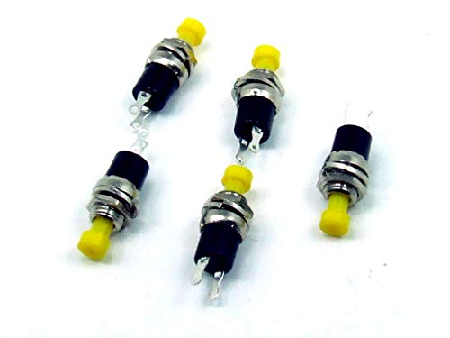 POPESQ® 5 Stk. x Taster Metall Gelb 1 Kontakt 0.5A / 25V OFF-(ON) #A2533 von POPESQ