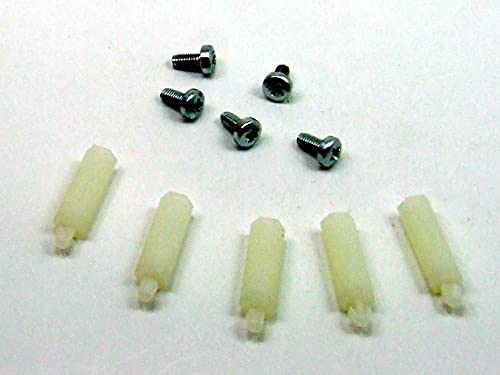 POPESQ® 5 Stück PCB Abstandshalter 17 mm M3-3 mm mit Schrauben weiß Kunststoff #A1992 von POPESQ