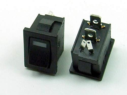 POPESQ 1 Stück x Schalter 22 mm x 15 mm schwarz 1 Kontakt mit LED-Beleuchtung Off-on #A269 von POPESQ