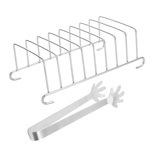 POPETPOP 1satz Air Fryer Zubehör Edelstahl Toast Rack Und Lebensmittelclip Langlebig Multifunktional Für Air Fryer Und Toaster Für Tägliche Nutzung Und Vielseitige Küche von POPETPOP