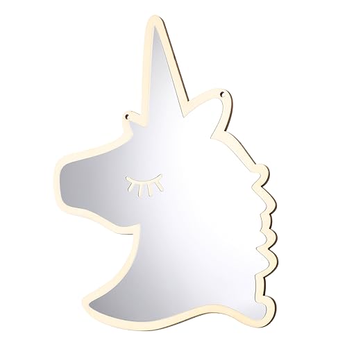 POPETPOP Einhorn Wandspiegel Für Kinderzimmer Hängend Selbstklebend Modern Dekorativ Wanddekoration Für Wohnzimmer Schlafzimmer Badezimmer von POPETPOP