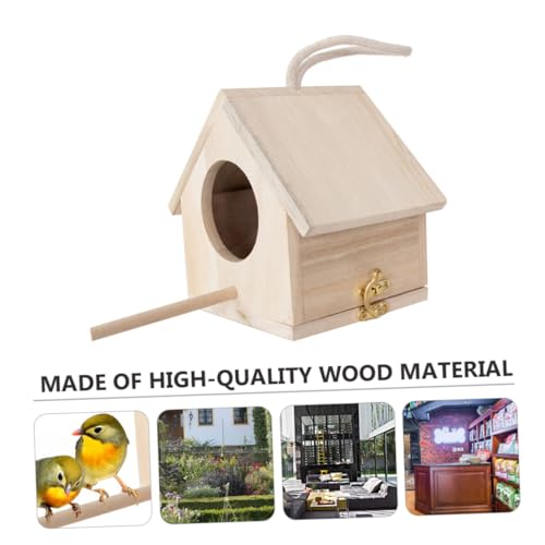 POPETPOP 1 Stück Holz Vogelhaus für Haustiere zu Reinigendes Nisthaus für Kleine mit Stabilem Sitzstange Aufhängen im Garten oder Terrasse POPETPOP 1 Stück Holz Vogelhaus für Haustiere zu Reinigendes Nisthaus für Kleine mit Stabilem Sitzstange Aufhängen im Garten oder Terrasse von POPETPOP
