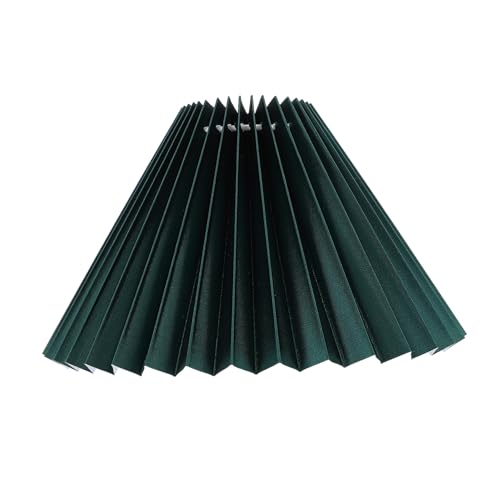POPETPOP 1 Stück Plissee Lampenschirm für Tischlampe Dunkelgrünes Design Dekorativer Lichtschutz für Schlafzimmer und Wohnzimmer Langlebiges Material Stilvolle für Ihre Einrichtung von POPETPOP