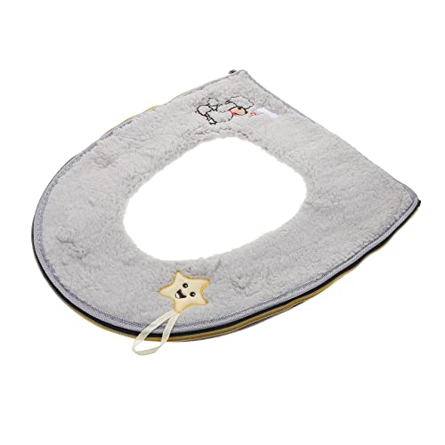 POPETPOP 1 Stück Sherpa-Toilettensitz WC-Sitzbezüge waschbar Fenster Notfall Spender Toilettenstrahl stickerpappier stickrahmen Toilettenmatte praktische Toilettenunterlage Leder Grey von POPETPOP