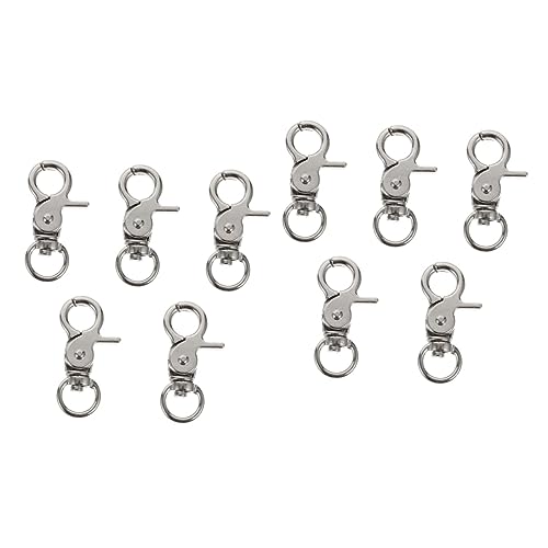POPETPOP 10 STK Vogelkäfigschloss Haken Für Haustierleinen Vogelkäfig Feste Werkzeuge Schloss Für Vogelkäfig Käfigtürschloss Aus Metall Kaninchenkäfig Schwer Rotieren Rostfreier Stahl von POPETPOP