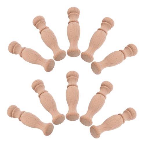 POPETPOP 10 Stück Holzhandwerksschaft Möbel Handgeschnitzte Holzsäule Unbemalt Römische Säulenpfosten DIY Unbemalte Baluster Holzbearbeitung Handwerk Ersatz DIY Unbemalte Säule von POPETPOP