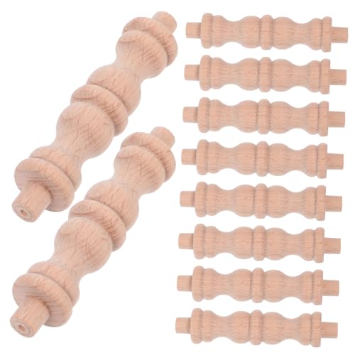 POPETPOP 10 Stück Leitplankenkürbis Buffetschrank Säulendekor Mini-säule Holzsäule Flurmöbel Möbelverzierung Aus Holz Weinschrank Möbeldekoration Selber Machen Weinbarschrank Hölzern Khaki von POPETPOP