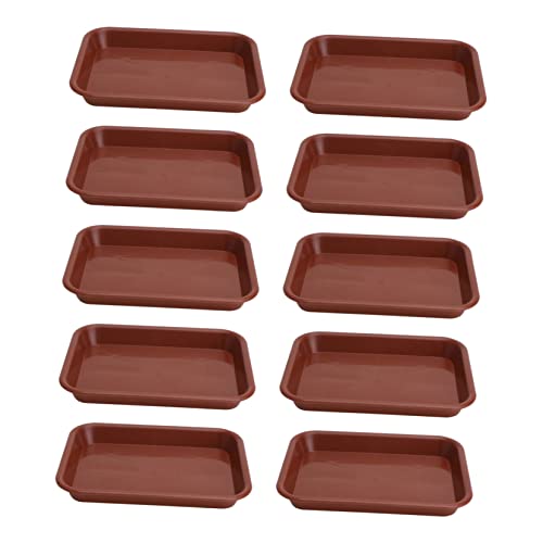 POPETPOP 10 Stück Rechteckiges Tablett Tabletts Unten Pflanzenschalen Klare Pflanztöpfe Mit Drainage Topf Tablett Gartentöpfe Klare Töpfe Für Pflanzen Kräuterpflanzer Dekorativ Rot Plastik von POPETPOP
