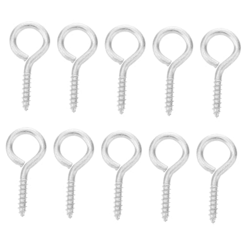POPETPOP 10 Stück Teiliges Schwere Rostfreie Ösenschrauben aus Metall Selbstschneidende Holzgewinde schraubhaken Stabile Edelstahl haken für Innen Außenbereich zum Aufhängen und Fixieren von POPETPOP