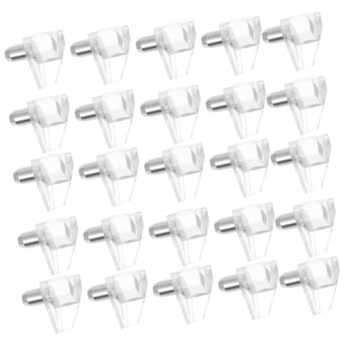 POPETPOP 100 Stück Teiliges Transparentes Regalbodenträger aus Robustem Material Kleiner Möbel Einlegeboden Halter für Schränke Küchen Vitrinen und Flexible Möbelbodenbefestigung von POPETPOP