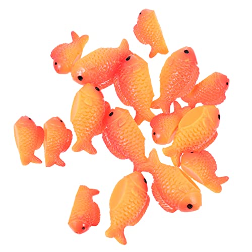 POPETPOP 16 Stück Miniatur-Meer Plastikfische Dekoration Mini-Kuchen Rote Tiere Panzer Kleine Orangefarbene Spielzeugfigur Basteln Ornamente Realistische Dekoration Mikrostatuen von POPETPOP