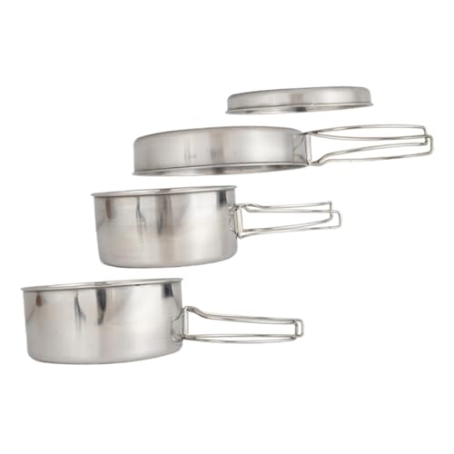 POPETPOP 1Satz Camping Kochgeschirr Set Teilig Tragbares Kochgeschirr für Outdoor Aktivitäten Schmortopf Bratpfanne Teller und Tassen für Camping Wandern von POPETPOP