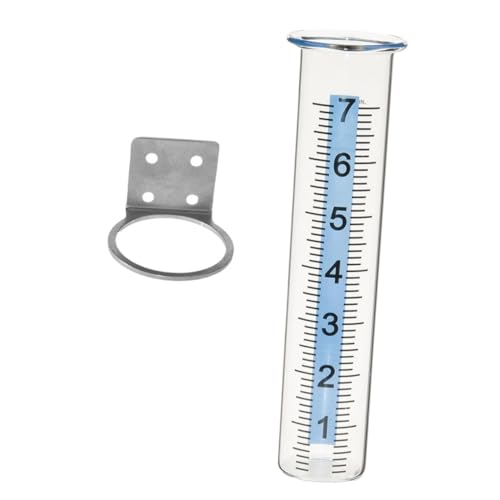 POPETPOP 1Satz Messrohr Regenmesser mit Metallhalter Gartenbedarf Präzise Niederschlagsmessung für Terrasse und Abzulesen von POPETPOP