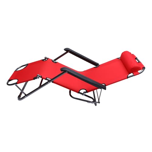 POPETPOP 1Stück Faltbarer Garten Lounge Sessel Multifunktionale Liege Mit Liegefunktion Klappstuhl Für Terrasse Und Pool Für Garten Und Camping Rote Praktisch von POPETPOP