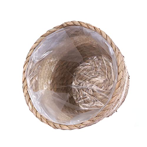 POPETPOP Strohgewebter Pflanzer Indoor Blumenkorb Pflanzgefäß Mit Kunststofffolie Für Sukkulenten Und Deko Rustikales Design Für Heimbürodekoration POPETPOP Strohgewebter Pflanzer Indoor Blumenkorb Pflanzgefäß Mit Kunststofffolie Für Sukkulenten Und Deko Rustikales Design Für Heimbürodekoration von POPETPOP