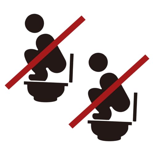 POPETPOP 2 Blätter Abnehmbare Wc schild Aufkleber Selbstklebende Toiletten türschilder Warnhinweis Nicht Hocken Leicht Anzubringen Wiederverwendbar für Zuhause Büro Badezimmer POPETPOP 2 Blätter Abnehmbare Wc schild Aufkleber Selbstklebende Toiletten türschilder Warnhinweis Nicht Hocken Leicht Anzubringen Wiederverwendbar für Zuhause Büro Badezimmer von POPETPOP