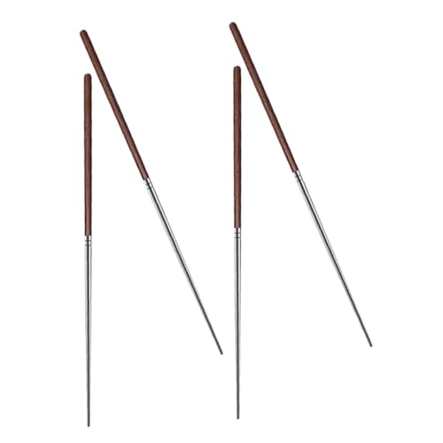 POPETPOP 2 Paar Hot Pot Essstäbchen Geschirr Essstäbchen Lange Nudel Essstäbchen Anfänger Essstäbchen Koch Essstäbchen Koch Essstäbchen Essstäbchen Für Heiße Lange Essstäbchen Holz Silber von POPETPOP
