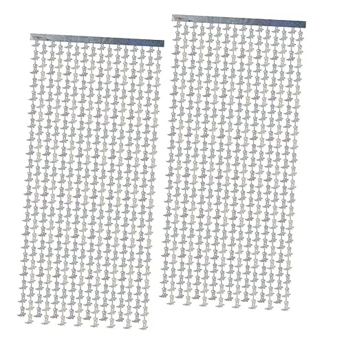 POPETPOP 2 STÜCK Teiliges Halloween Lametta Türvorhang Silberner Fringe Vorhang für Partydeko Fotohintergrund Vielseitig als Tür und Fensterdeko Geeignet von POPETPOP