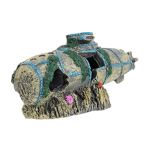 POPETPOP 2 Stück Aquarium U Boot Ornamente Spielzeugteich Aquarium Dekorationen Schloss Ornamente Vakuum Aufblasbare Pumpe Betta Simulation U Boot von POPETPOP