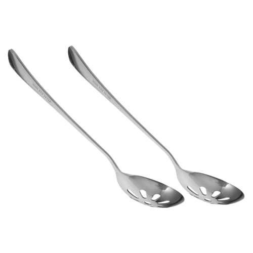 POPETPOP 2 Stück Edelstahllöffel Kleiner Schlitzlöffel Schlitzlöffel Schlitz Servierlöffel Abendessen Schlitz Utensilien Runder Schlitzlöffel Haushalts Servierlöffel Schlitzlöffel von POPETPOP
