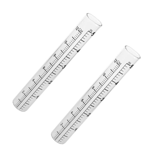 POPETPOP 2 Stück Glas reagenzglas mit Messskala Flachbodig Regenmesser Messrohr für Präzise Niederschlagsmessung Garten Landwirtschaft Wetterstation POPETPOP 2 Stück Glas reagenzglas mit Messskala Flachbodig Regenmesser Messrohr für Präzise Niederschlagsmessung Garten Landwirtschaft Wetterstation von POPETPOP
