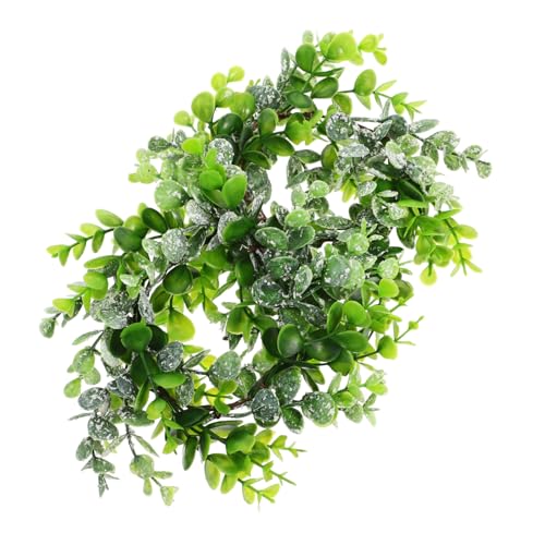 POPETPOP 2 Stück Künstlicher Eukalyptuskranz Langlebige Grüne Dekogirlande mit Realistischen Blättern als Türkranz Tischläufer und Frühlingsdeko für Innen und Außen Langlebig und von POPETPOP