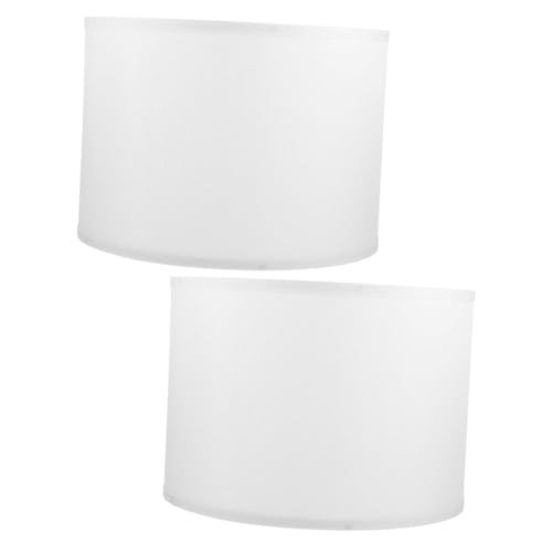 POPETPOP 2 Stück Lampenschirm Stoffschirm Der Tischlampe Schreibtischlampenschatten Tischlampashade Weiß Eisen von POPETPOP