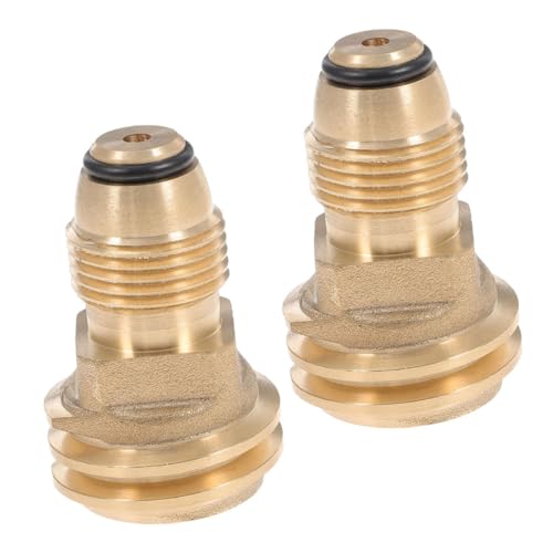 POPETPOP 2 Stück Teiliges Gasadapter aus Kupfer Schnellanschluss für Ventil Langlebiger Propangas Adapter Kompatibel mit Grillzylinderflaschen Sicherer Anschluss für Outdoor Camping von POPETPOP