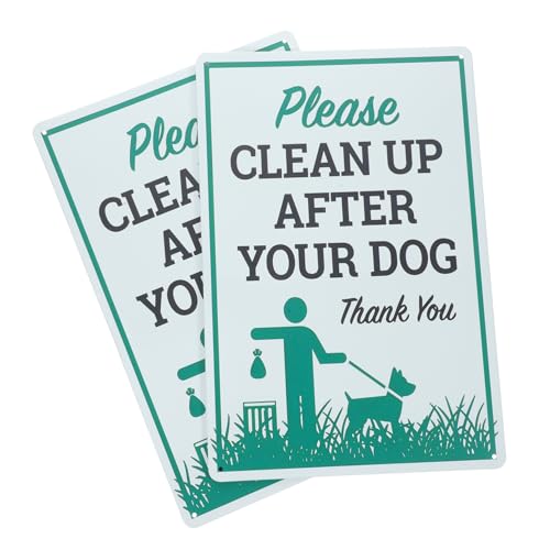 POPETPOP 2 Stück Teiliges Retro Eisenschild Verbot Hundekot Hinweis Outdoor Haustier Warnschild für Garten Park Langlebig Geruchsfrei Klare Aufforderung zur Sauberkeit von POPETPOP