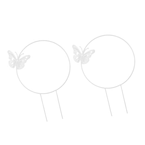 POPETPOP 2 Stück Teiliges mit Schmetterling Rankhilfe für Kletterpflanzen und Blumentöpfe Robustes Langlebiges Indoor rankgitter Dekorativer Pflanzenhalter für Rosen Weinreben Erbsen von POPETPOP