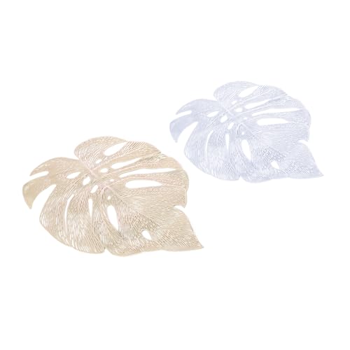 POPETPOP 2 Stück Tischs et mit Goldener Schildkröte ästhetisch für Tischsets drinnen Pflanzen hochzeitsdeko Tischmatte partydekoration Tischdeko Blattförmiges Tischset Tischunterlage PVC von POPETPOP