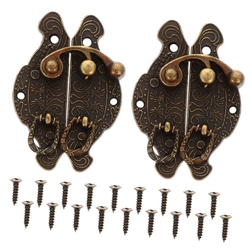 POPETPOP 2 Stück Vintage Schrankverschluss Bronze Haspe Retro Beschläge für Schmuck Holzkisten Stabile Metallschlösser Antike Boxenriegelschlösser Praktische Möbel Geschenkboxzubehör POPETPOP 2 Stück Vintage Schrankverschluss Bronze Haspe Retro Beschläge für Schmuck Holzkisten Stabile Metallschlösser Antike Boxenriegelschlösser Praktische Möbel Geschenkboxzubehör von POPETPOP