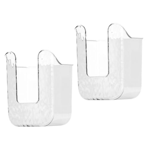POPETPOP 2 Stück Wandmontierter Schlaglochfreier Feuchttuchhalter aus Pet Vielseitiger Wc Küchen Organizer mit Ablage für Handy und Hygienezubehör Einfache Montage Horizontal und Vertikal von POPETPOP