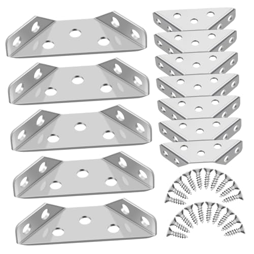 POPETPOP 20 Stück Eckwinkel Multifunktionale Trapezform Winkelverbinder für Möbel Tische und Schränke Hohe Tragfähigkeit Stabil und für Zuhause und Büro von POPETPOP