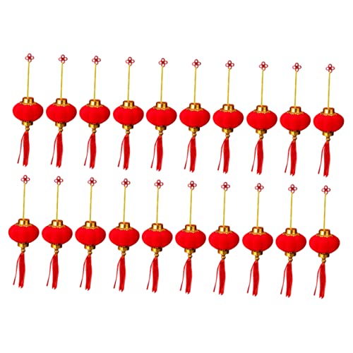 POPETPOP 20 Stück Rote Year Laternen Hängende Dekorationen für Innen und Außen Festliche Lampions mit Attraktivem Design für Chinesisches Neujahr Hochzeiten Geburtstage und Partys von POPETPOP