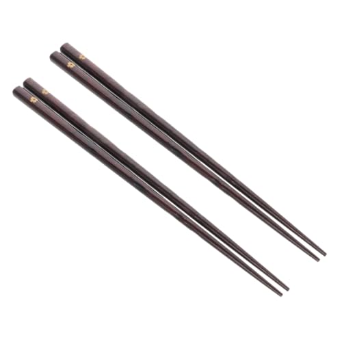 POPETPOP 2Paare Japanische Essstäbchen aus Naturholz mit Rutschfestem Kirschblüten Design Extra Lange Wiederverwendbare Essstäbchen für Zuhause Besondere Anlässe von POPETPOP