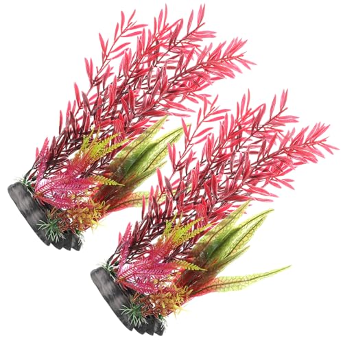 POPETPOP 2St Aquarienlandschaft Aquarium Fischbecken Mini-Aquarium Treibholz für Aquarien Anlage kunstpflanze Aquarium Dekoration Desktop-Aquarium- gefälschte Pflanze Plastik von POPETPOP