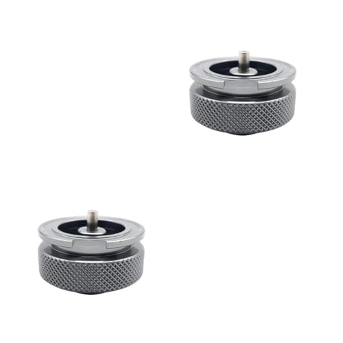POPETPOP 2St Gastankadapter Camping-Wasserkocher Kanister Campingkocher tragbar gasflasche Adapter gasflaschen Adapter campingofen konverter Campinggaskonverter Aluminiumlegierung Silver von POPETPOP