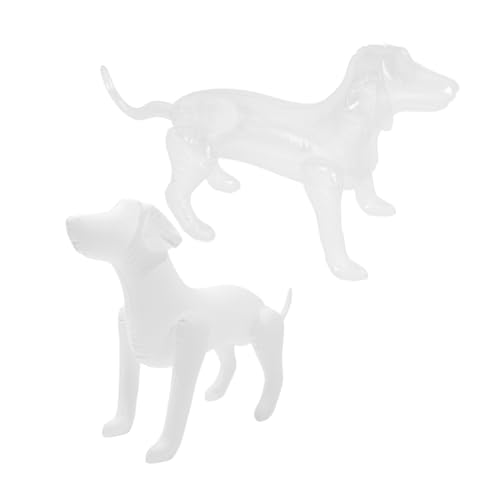 POPETPOP 2Stücke Aufblasbare Hundeschaufensterpuppe aus PVC Ausstellungsmodell für Haustierkleidung Weiß für Dekoration und Verkaufsräume Design von POPETPOP
