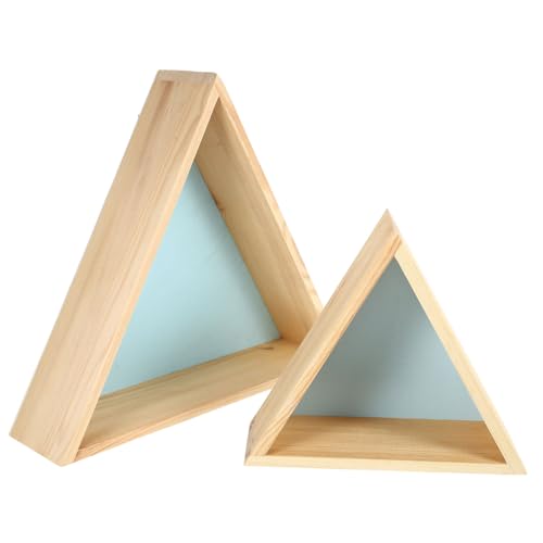 POPETPOP 2stücke Holzregal Wandregal Kreativer Aufbewahrungshelfer Für Wohnzimmer Kinderzimmer Zur Dekoration Und Aufbewahrung Kleiner Gegenstände Blaues Dreieckdesign POPETPOP 2stücke Holzregal Wandregal Kreativer Aufbewahrungshelfer Für Wohnzimmer Kinderzimmer Zur Dekoration Und Aufbewahrung Kleiner Gegenstände Blaues Dreieckdesign von POPETPOP