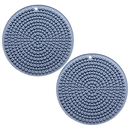 POPETPOP 2stücke Topfuntersetzer rutschfeste Und Hitzebeständige Unterlage Für Töpfe Und Becher Einfache Küchenmatte Blau Für Esstisch Und Küche von POPETPOP