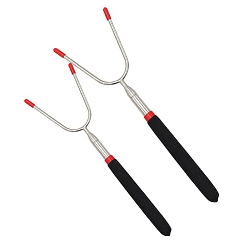 POPETPOP 2Stücke Teleskop Grillgabeln Praktische Bbq Spieße Für Würste Gemüse Und Marshmallows Langlebig Ergonomisches Design von POPETPOP