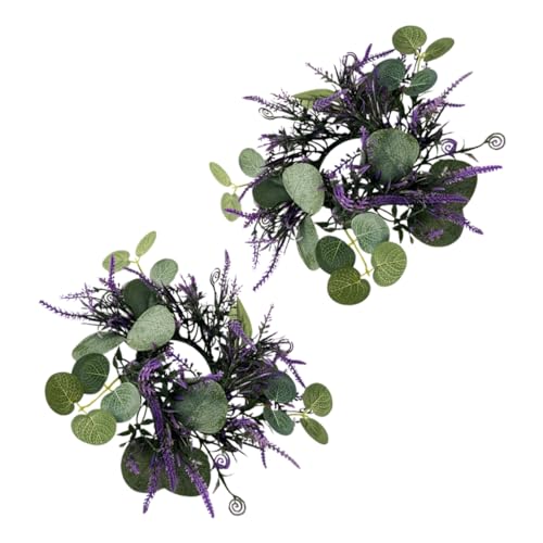 POPETPOP 2stücke Teiliges Eucalyptus Kerzenringe Mit Lavendel Künstliche Blumenkränze Für Stumpenkerzen Frühlingsdeko Für Hochzeiten Partys Und Heimdekoration Wreath Für Romantische POPETPOP 2stücke Teiliges Eucalyptus Kerzenringe Mit Lavendel Künstliche Blumenkränze Für Stumpenkerzen Frühlingsdeko Für Hochzeiten Partys Und Heimdekoration Wreath Für Romantische von POPETPOP