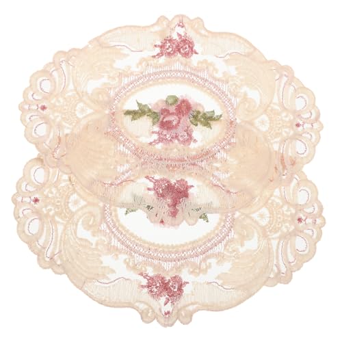 POPETPOP 2stücke Tischsets Aus Spitze Deckchen Für Tassen Bestickte Sets Für Hochzeit Und Party Retro-Accessoires Tischauflagen Für Esstisch Und Schreibtisch Pflegeleicht Und von POPETPOP