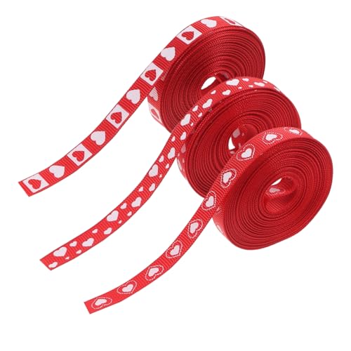 POPETPOP 3 Rollen Romantisches Herzband Geschenkband Rot für Muttertag Valentinstag Geburtstag Basteln und Verpacken POPETPOP 3 Rollen Romantisches Herzband Geschenkband Rot für Muttertag Valentinstag Geburtstag Basteln und Verpacken von POPETPOP
