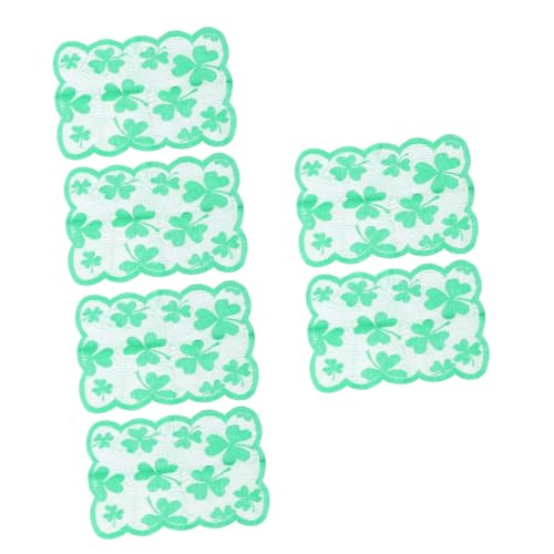 POPETPOP 3 Sätze Tischset Dekorationen Trendiger Party Tischunterlage Urlaub Tischdeko Kleeblatt-tischunterlage Picknickmatte Im Freien Tag Green Polyester 2 Stück * 3 von POPETPOP